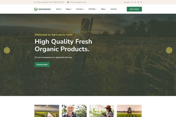 Download Graingrower – Agriculture Farming WordPress Theme agriculture, agriculture farmer, dairy, dairy farm, eco, eco farm, elementor, farm, farmers, farmin