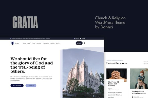 Download Gratia - Church & Religion WordPress Theme Gratia is the perfect choice for churches or religious congregations.