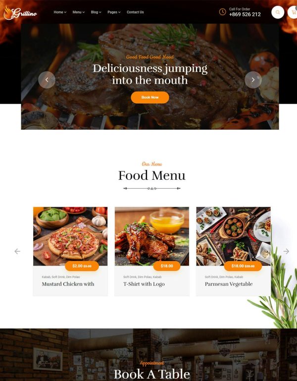 Download Grillino - Grill & Restaurant WordPress Theme Grillino is coded with beautiful and clean code and the power of Elementor. Fast & Easy to Customize