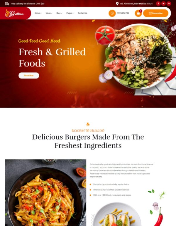 Download Grillino - Grill & Restaurant WordPress Theme Grillino is coded with beautiful and clean code and the power of Elementor. Fast & Easy to Customize