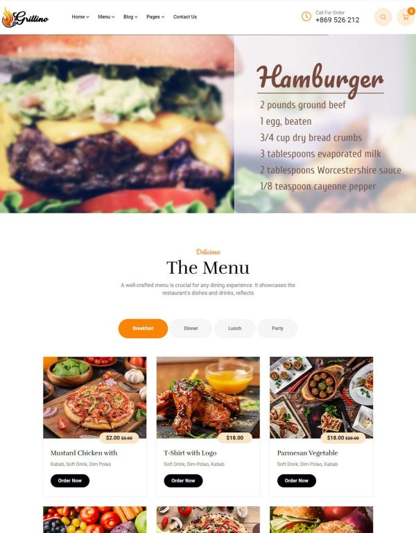 Download Grillino - Grill & Restaurant WordPress Theme Grillino is coded with beautiful and clean code and the power of Elementor. Fast & Easy to Customize