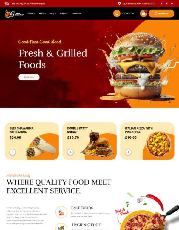 Download Grillino - Grill & Restaurant WordPress Theme Grillino is coded with beautiful and clean code and the power of Elementor. Fast & Easy to Customize