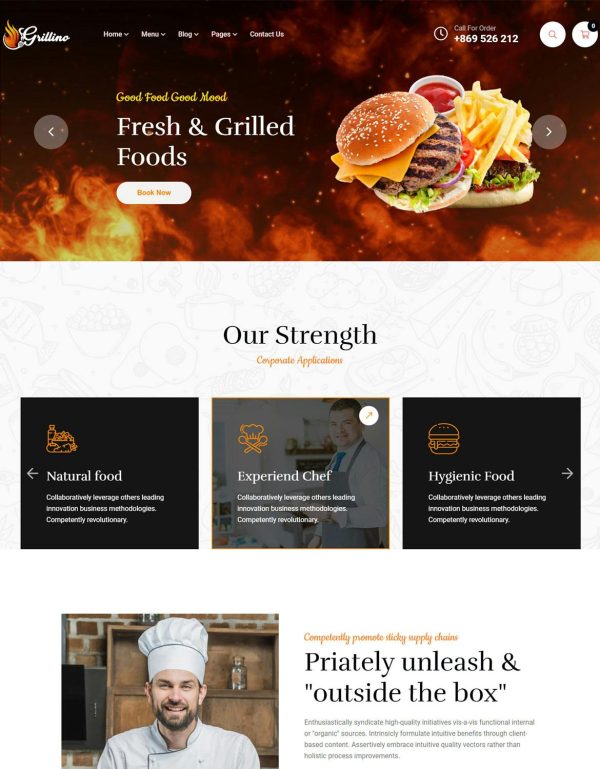 Download Grillino - Grill & Restaurant WordPress Theme Grillino is coded with beautiful and clean code and the power of Elementor. Fast & Easy to Customize
