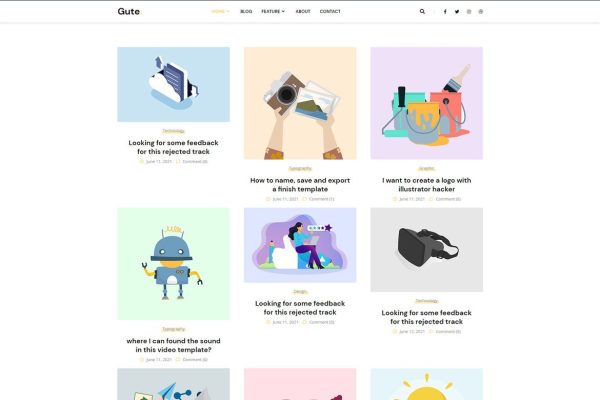 Download Gute | Minimalist Blog WordPress Theme blog, blogger, clean, creative, fashion, food, gallery, instagram, lifestyle, minimal, modern, pers