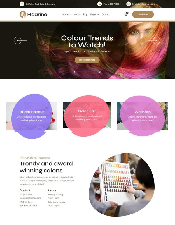 Download Haarino - Hair Beauty & Makeup WordPress Theme Haarino is coded with beautiful and clean code and the power of Elementor. Fast & Easy to Customize!