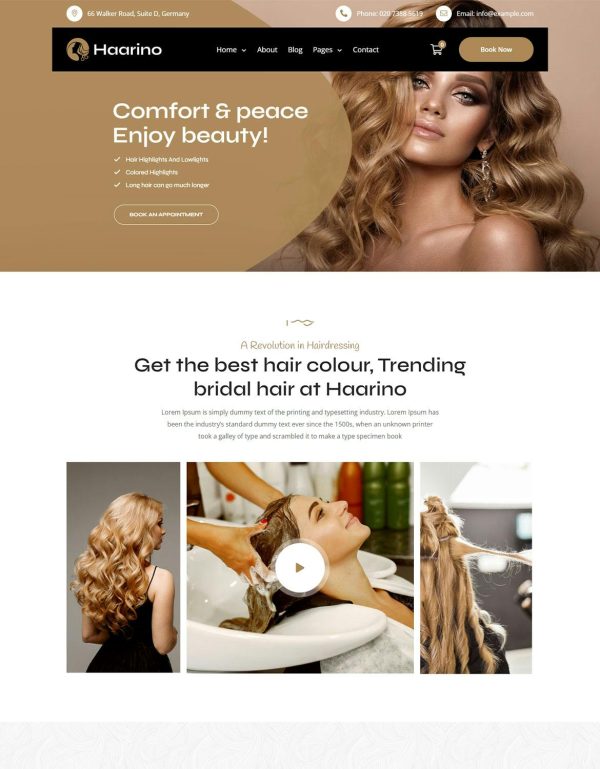 Download Haarino - Hair Beauty & Makeup WordPress Theme Haarino is coded with beautiful and clean code and the power of Elementor. Fast & Easy to Customize!