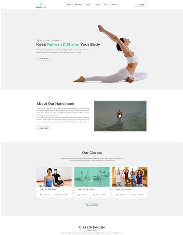 Download Handstand - Gym & Fitness HTML Template The template is built for Sport Clubs, Health Clubs, Gyms, Fitness Centers etc.