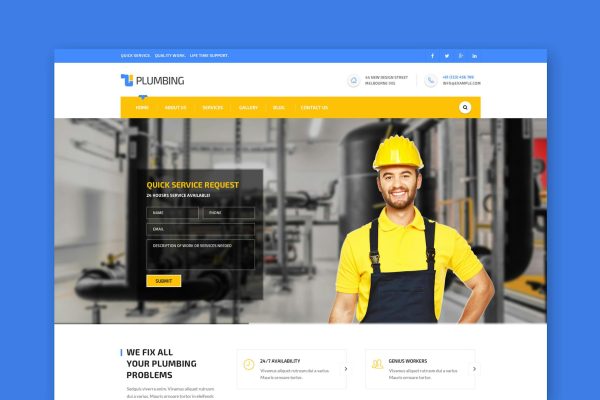 Download Handyman: Construction, Building & Plumbing HTML Construction, Building