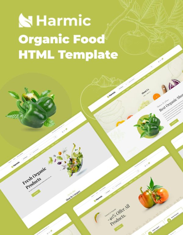 Download Harmic - Organic Food HTML Template Harmic will be a convenient and efficient tool in setting up an excellent organic food website