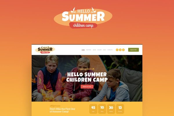 Download Hello Summer A Children's Camp WordPress Theme