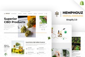 Download Hemphouz - Medical Cannabis Shopify Store Theme Drugstore, Recreational Medicine, multipurpose, Cannabis Shop & Marijuana Store eCommerce Theme.