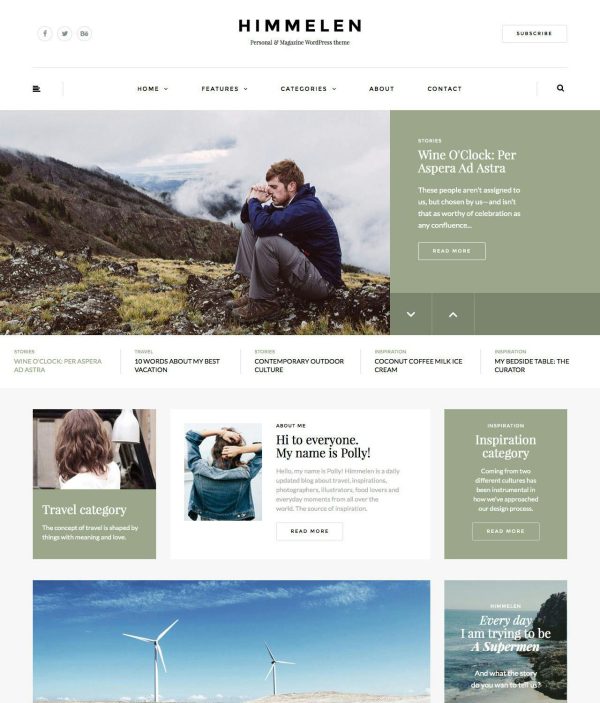 Download Himmelen - Personal Minimal WordPress Blog Theme One of the fastest, clean and aesthetic responsive WordPress Blogging themes