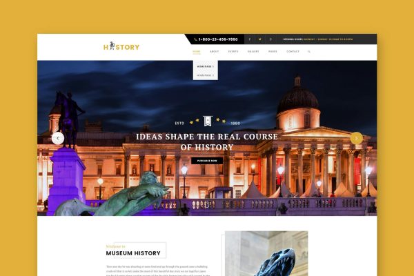 Download History- Museum & Exhibition HTML Template Museum & Exhibition