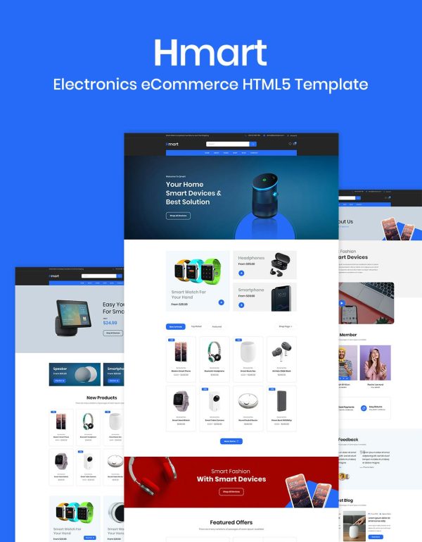 Download Hmart - Electronics eCommerce HTML Template Electronics eCommerce HTML Template is a remarkable HTML template that will get your e-commerce site