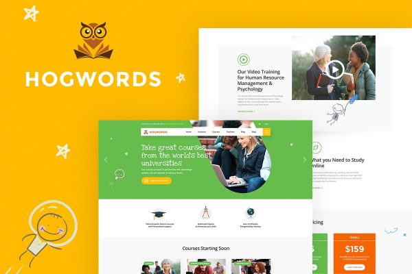 Download Hogwords - Education Center WordPress Theme Modern Education Center WordPress Theme with Uber Menu, WooCoomerce, and Events Calendar