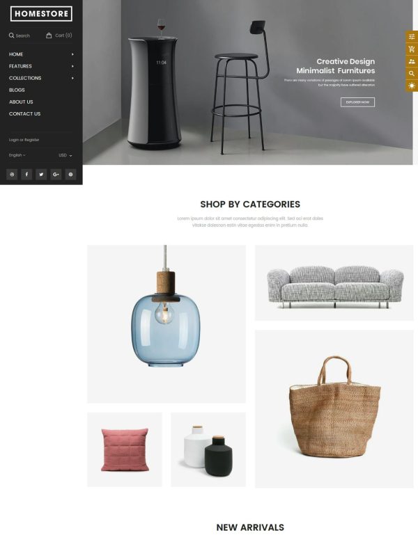 Download HomeStore - Furniture Sections Shopify Theme Modern, Minimal & Multipurpose Shopify Theme with Sections