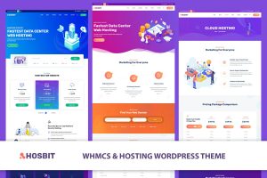 Download Hosbit - WHMCS & Hosting WordPress Theme cloud, domain registration, domains, host, hosting, elementor, internet, one page, portfolio