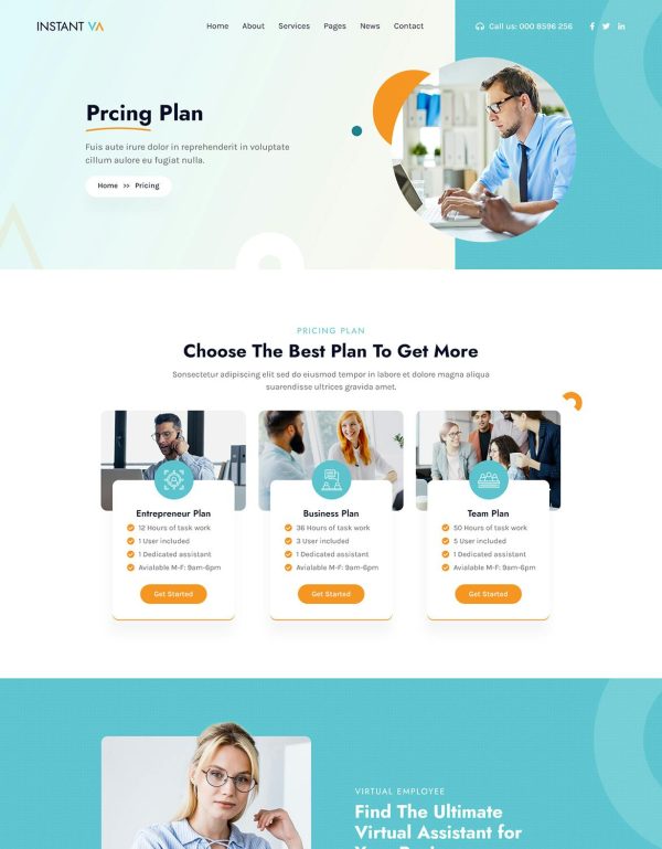 Download Instant VA | Virtual Assistant WordPress Theme  Virtual Assistant WordPress Theme