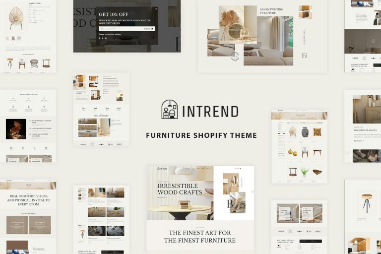 Download Intrend - Interior Shop, Furniture Shopify Store Luxury Interiors & Exteriors Shopping. Shopify Kitchen, Home Appliances & Decor eCommerce Template.