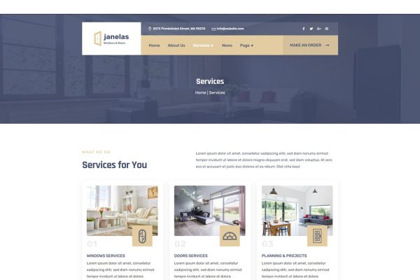 Download Janelas – Windows & Doors Services HTML Template aluminum, awnings, building, doors, exterior design, fiberglass, garage, glass, metal, plastic, sid