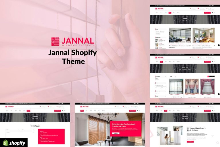 Download Jannal - Shopify Windows, Curtains & Blinds Store Modern interior shopify store, Retails, dropshipping, multipurpose, luxury blinds 2.0, ecommerce
