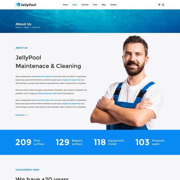 Download JellyPool Pool Maintenance Pool Maintenance & Cleaning WordPress Theme