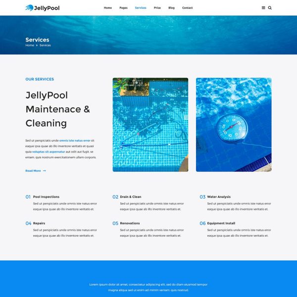 Download JellyPool Pool Maintenance Pool Maintenance & Cleaning WordPress Theme