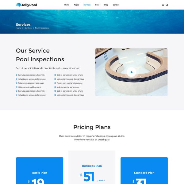 Download JellyPool Pool Maintenance Pool Maintenance & Cleaning WordPress Theme