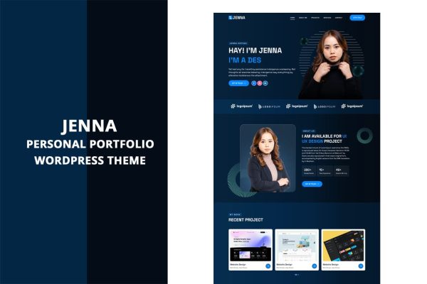 Download Jenna – Personal Portfolio WordPress Theme agency, clean, cv, elementor, freelancer, minimal, modern, onepage, resume, vcard, wordpress