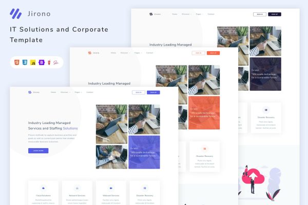 Download Jirono - IT Solutions and Corporate Template gency, business, call, cloud, computer, corporate, gsm, hosting, it, mobile, network, phone, html5