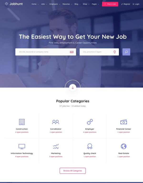 Download Jobhunt - Job Board WordPress theme for WP Job Man Fast loading WP Job Manager WordPress Theme to build a Job Board.