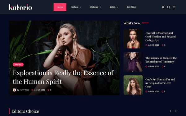 Download Katerio - Magazine & Blog WordPress Theme RTL Support & Based on Elementor Builder