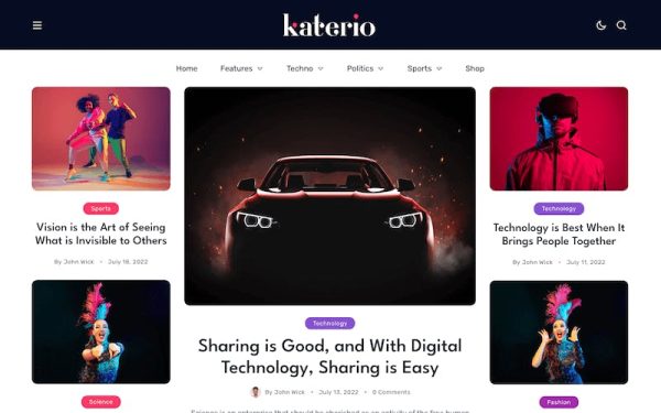 Download Katerio - Magazine & Blog WordPress Theme RTL Support & Based on Elementor Builder