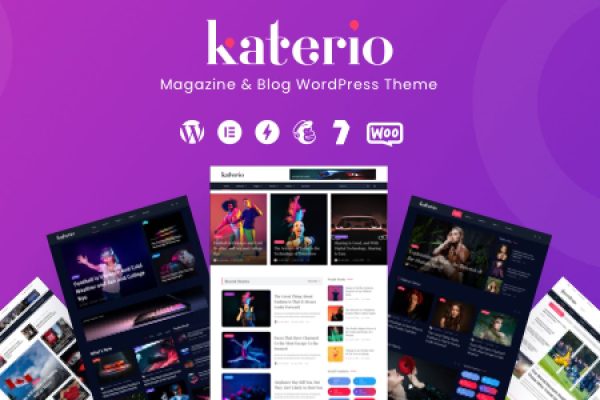 Download Katerio - Magazine & Blog WordPress Theme RTL Support & Based on Elementor Builder