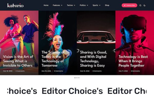 Download Katerio - Magazine & Blog WordPress Theme RTL Support & Based on Elementor Builder