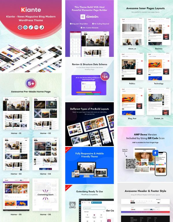 Download Kiante - Newspaper Magazine Blog Modern WordPress Kiante is a premium, trendy and modern WordPress Theme for Magazine and Blog with perfect design