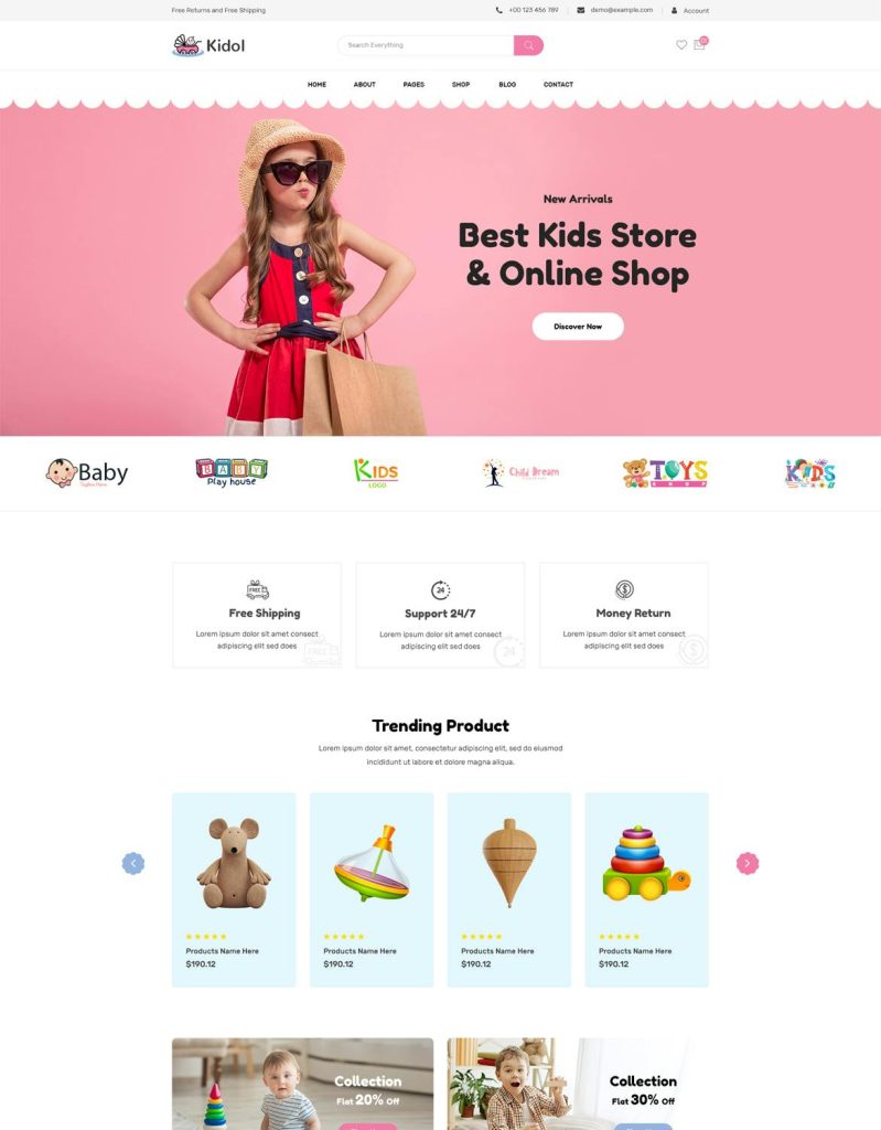 Kidol - Kids Toys Store eCommerce HTML Template Kids Toys Store ...