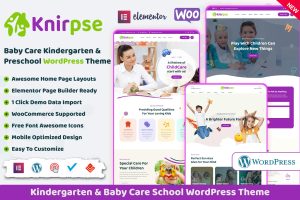 Download Knirpse – Kindergarten & Baby Care WordPress Theme Knipse coded with beautiful and clean code and the power of Elementor. Fast & Easy to Customize!
