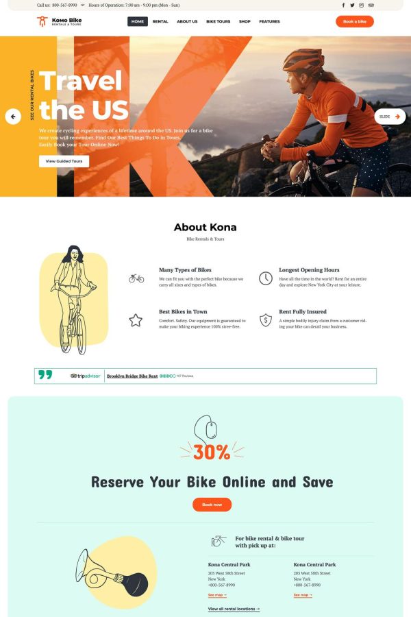 Download Komo - Bike Rental Shop WordPress Theme The Ultimate Niche WordPress Theme for Bike Shops Stores Rentals