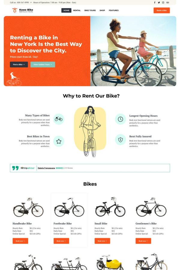 Download Komo - Bike Rental Shop WordPress Theme The Ultimate Niche WordPress Theme for Bike Shops Stores Rentals