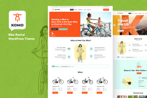 Download Komo - Bike Rental Shop WordPress Theme The Ultimate Niche WordPress Theme for Bike Shops Stores Rentals