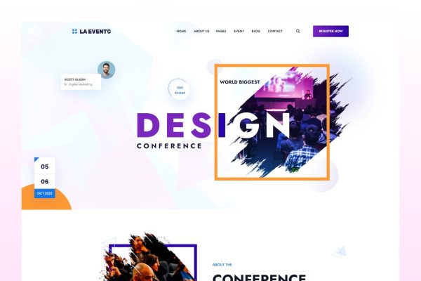 Download La Evento - An Organized Event WordPress Theme Summit, Seminar, Corporate, Event, Ticket Booking, Speaker, Webinar, Workshop WordPress Theme