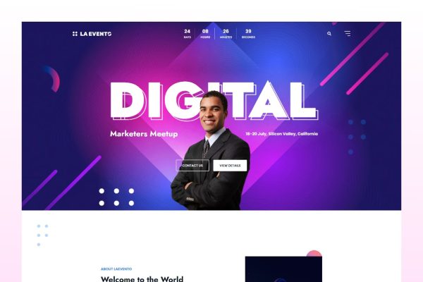 Download La Evento - An Organized Event WordPress Theme Summit, Seminar, Corporate, Event, Ticket Booking, Speaker, Webinar, Workshop WordPress Theme