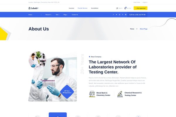Download Labaid - Laboratory & Science Research WordPress T innovation, laboratory, medical research, professors, research, research center, research groups