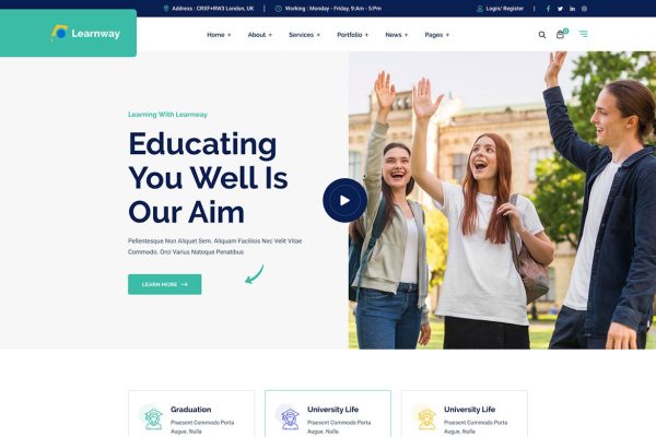 Download Learnway - Professional LMS Online Education Cours academic, college, courses, dance school, diving school, edulight, event, kindergarten, learning, l