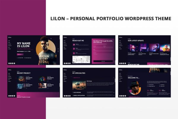 Download Lilon – Personal Portfolio WordPress Theme designer, elementor, freelancer, graphic designer, minimal, modern, photographer, web designer