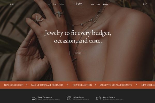 Download Lindo - Jewelry Store WooCommerce Theme WooCommerce, 	Elementor