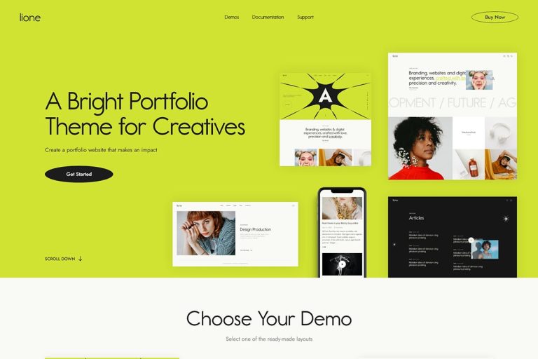 Download Lione Personal Portfolio for Creatives WordPress Theme