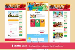 Download Little Ones - One Page Children/Daycare WordPress alphabet, babysitting, children, colorful, daycare, elementary, elementor, kids, kindergarten