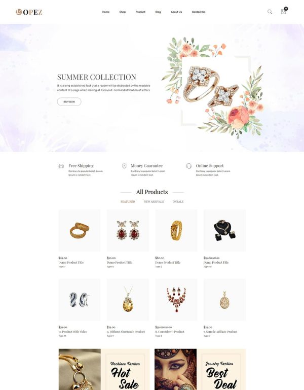 Download Lopez – Jewelry Shopify Theme Lopez – Jewelry Shopify Theme is an outstanding, unique and complete responsive Shopify theme.
